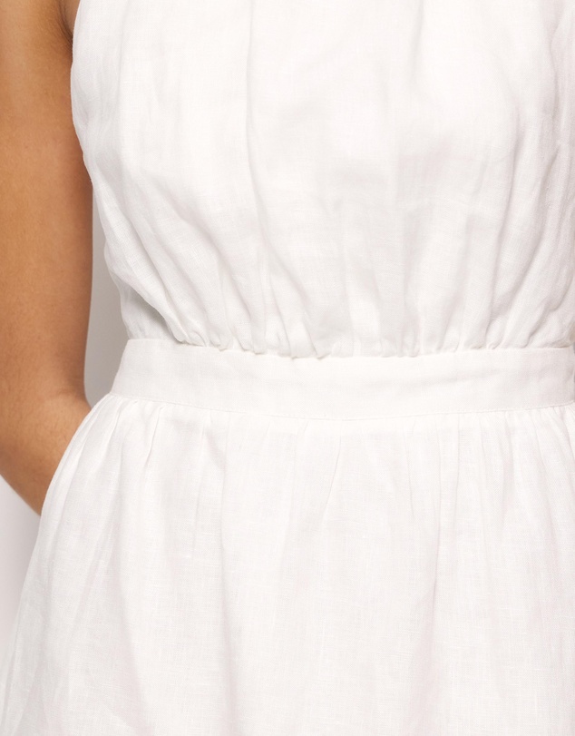 AERE - Tali Linen Cross Back Midi Dress