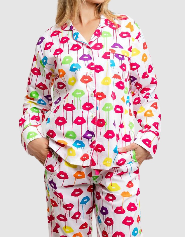Sant And Abel - Women's Drawbertson Drippy Lips Long PJ Set