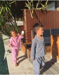 Sant And Abel - Kids Hepburn Gingham Navy PJ Set