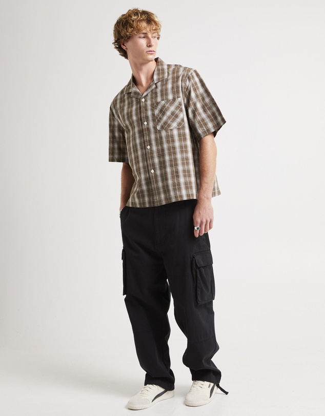 Black Noise White Rain - Homage Cropped Resort Shirt