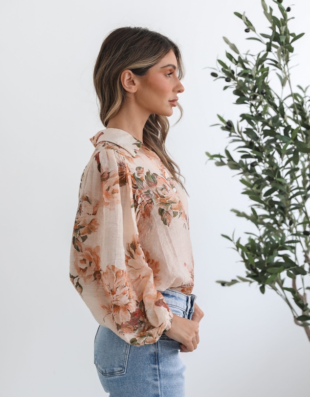 Esther & Co - Veiga Blouse - Cream Floral