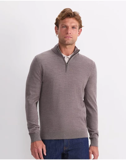 Sportscraft - Merino Quarter Zip Knit