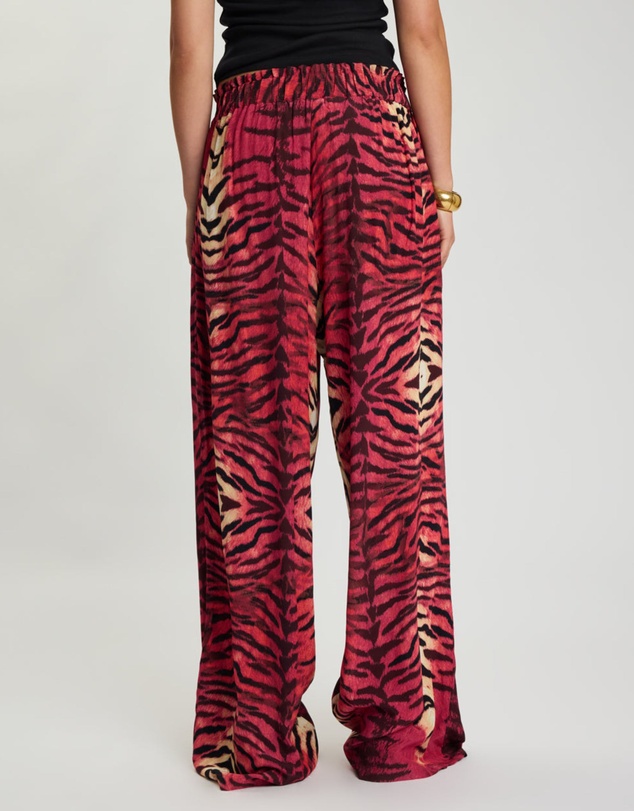 ONE TEASPOON - Wild Rouge Palazzo Pants - Red Animal Print