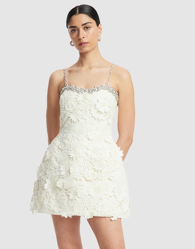 LEO LIN - Sophia Embellished Lace Mini Dress