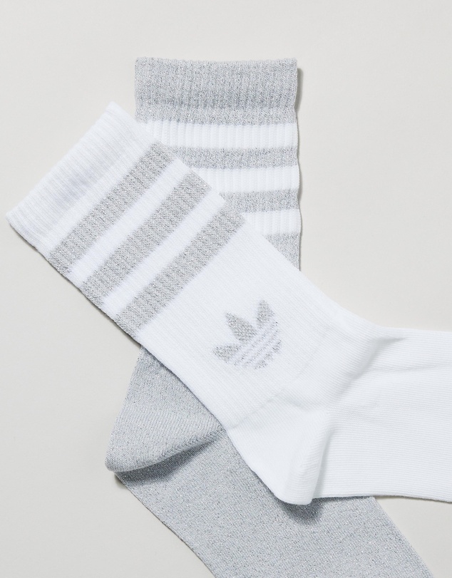 adidas Originals - 2-Pack 3-Stripes Glitter Crew Socks