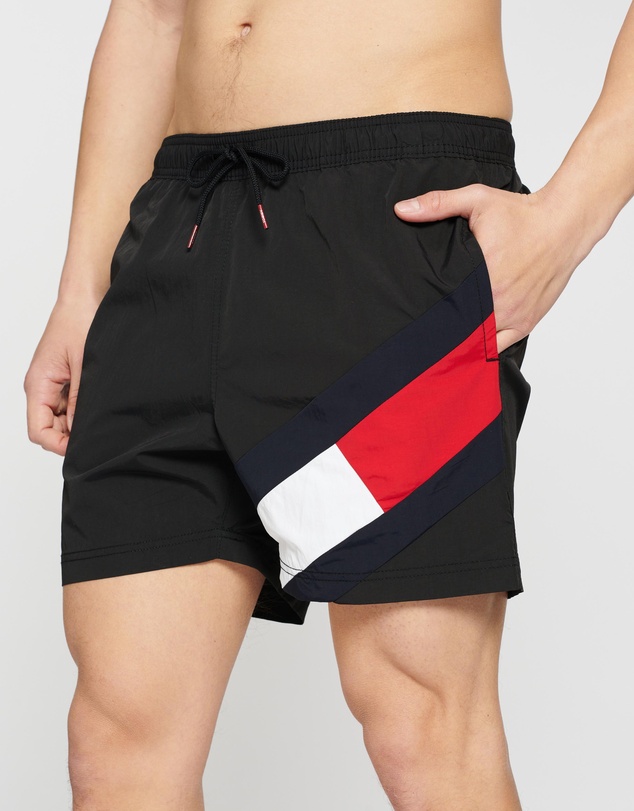Tommy Hilfiger - Colour Blocked Slim Fit Mid Length Drawstring Swim Shorts