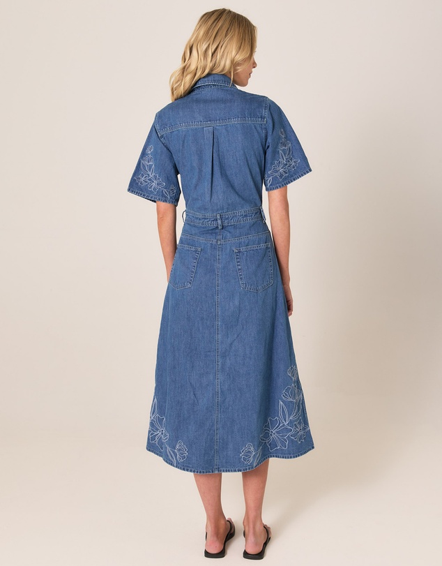 Fate + Becker - Sloane Embroidered Denim Dress
