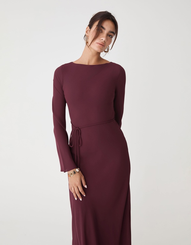 Forcast - Quinn Bias Tie Waist Dress