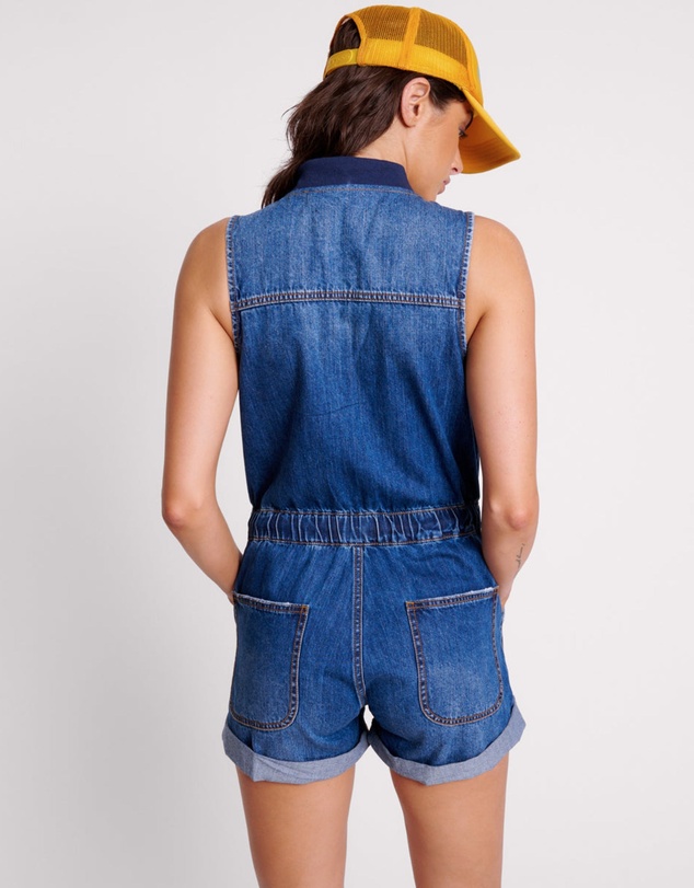 ONE TEASPOON - Bluemoon Lilly Sporty Denim Jumpsuit