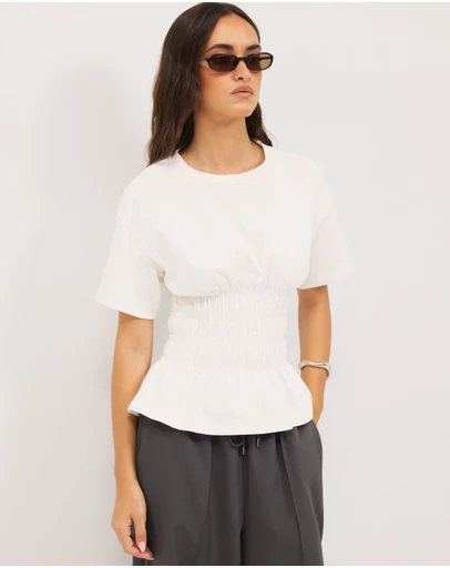 Calli - Harry Smocked Crewneck Top