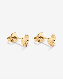 Michael Hill - Textured Heart Stud Earrings in 18kt Vermeil