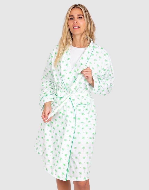 Sant And Abel - Women's Green Palm Tree Robe