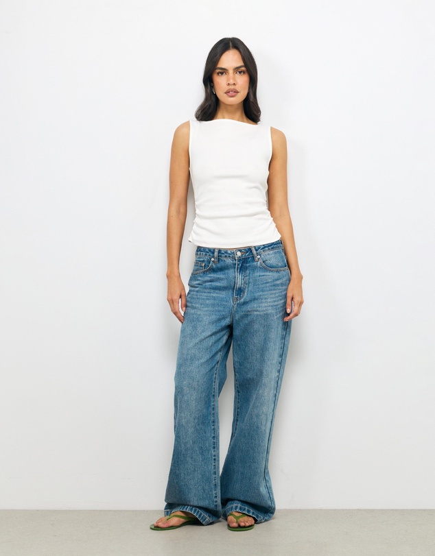 AERE - Cotton Ruched Tank