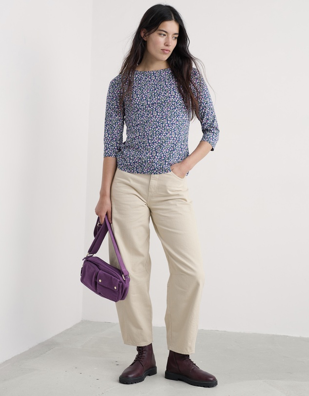 Seasalt - Seasalt Cornwall Purple Easel 3/4 Sleeve Top Jersey