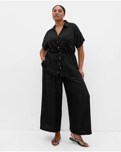 City Chic - Plus size Aria Tailored Wide Leg Pant - black