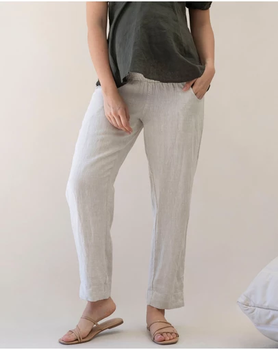 Angel Maternity - Pamela Linen Tailored Maternity Pants