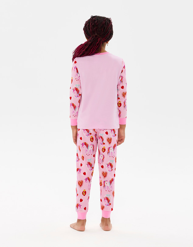 Rock Your Kid - Unicorn Hearts Long Sleeve Belle Sleep Set