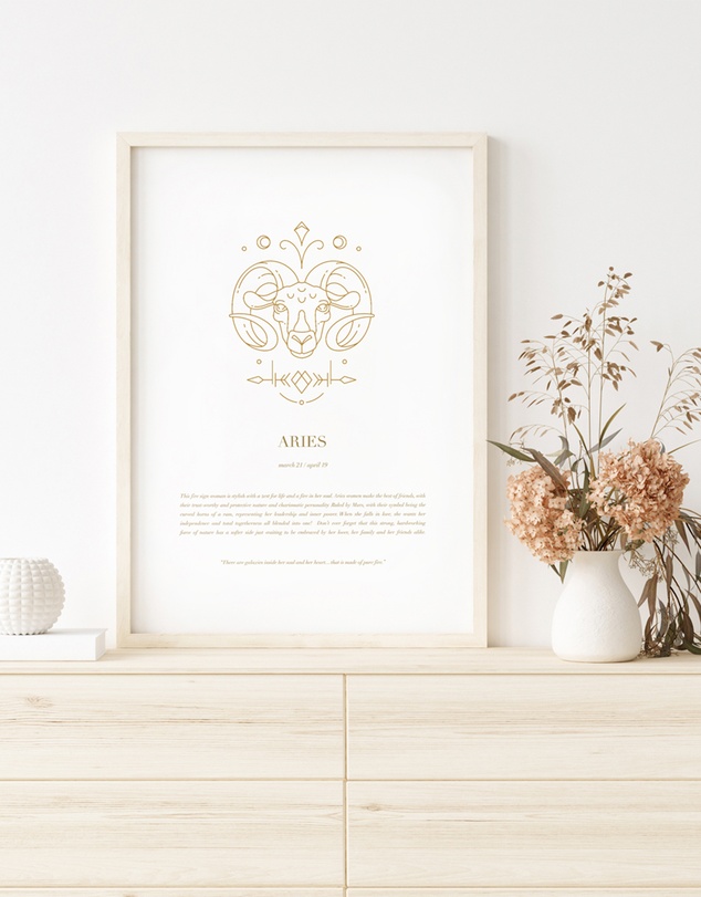Olive et Oriel - Aries Celestial Zodiac Art Print A3