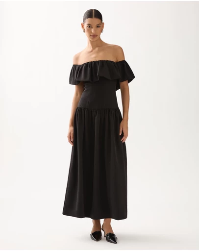 Minima Esenciales - Amora Off Shoulder Ruffle Maxi Dress