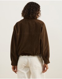 Atmos&Here - Ruby Faux Suede Bomber Jacket