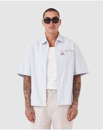 Zanerobe - Boxy SS Overshirt 2.0 Blue Stripe