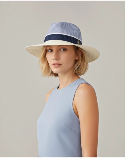 Mossée - Sienna Colour Block Fedora Hat