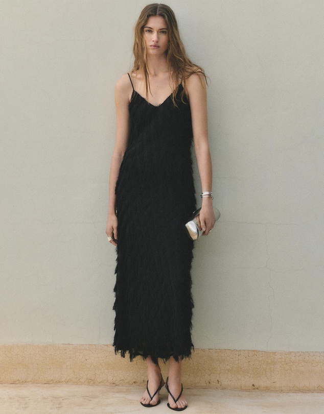 M.N.G - Long Dress with Frayed Finishes