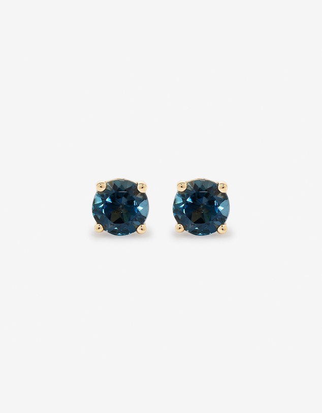 Michael Hill - Round London Blue Topaz Birthstone Stud Earrings in 10kt Yellow Gold