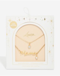 Lovisa - Waterproof Gold Plated Stainless Steel Cubic Zirconia Mama Layered Necklace
