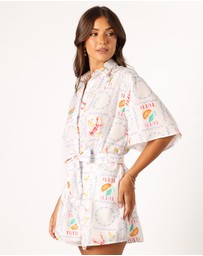 Petal & Pup - Kellie Playsuit - White Tutti Print