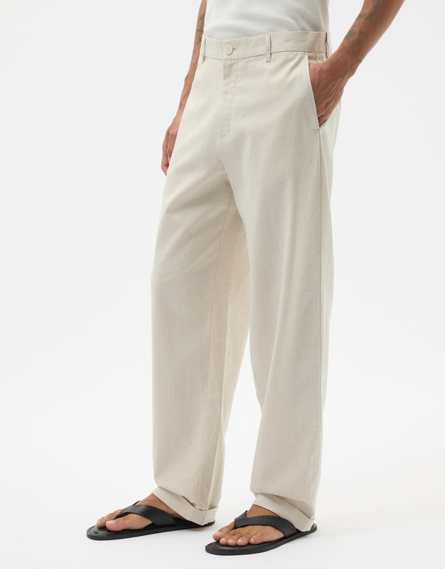 AERE - Straight Leg Linen Blend Pants