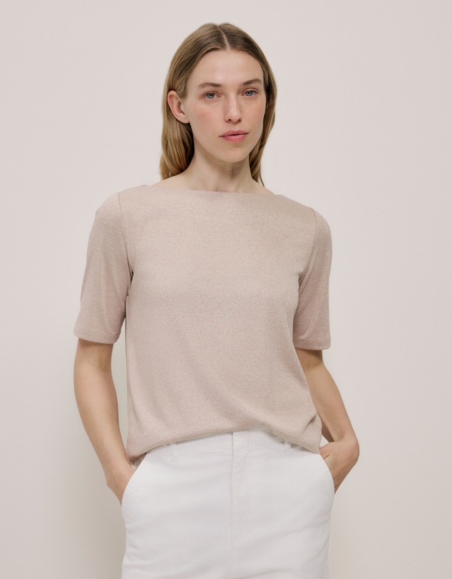 Trenery - Metallic T-shirt in Gold