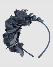 Max Alexander - Navy Orchid Flower Fascinator