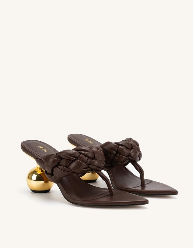 JW PEI - Ellie Braided Orb Heel Thong Mule Heels