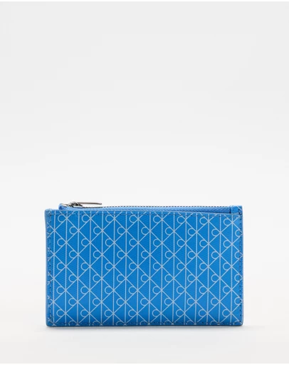 Calvin Klein - Emblem Allover Print Top Zip Cardcase