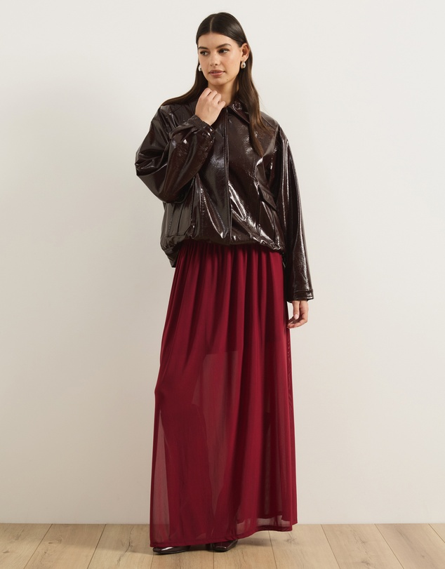 Atmos&Here - Bree Mesh Maxi Skirt With Side Split