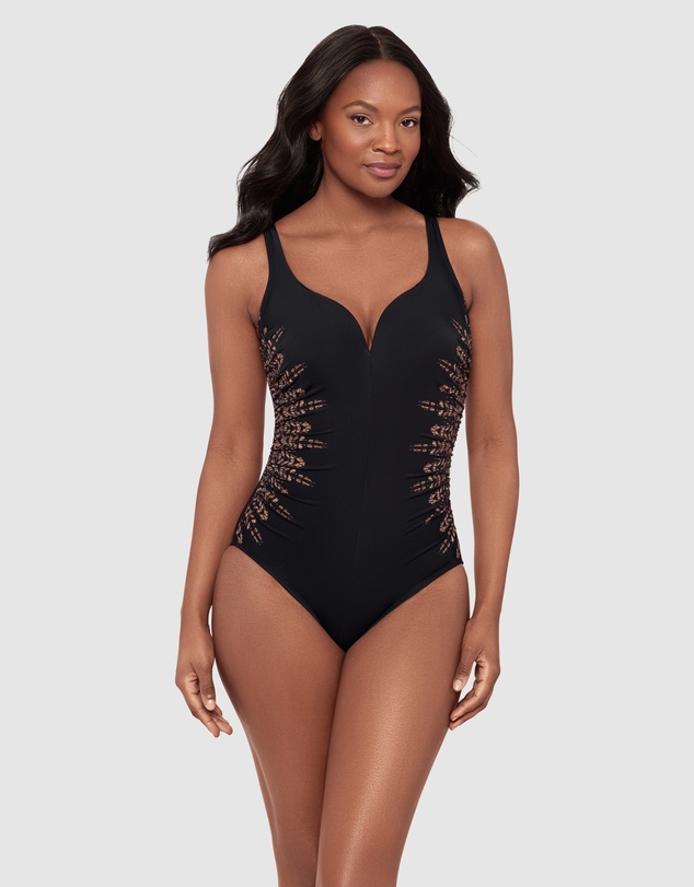 Miraclesuit Swimwear  - Costa D'Oro Temptress Plunge Neck Shaping Swimsuit