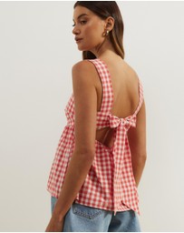 Atmos&Here - Billie Self Tie Gingham Top