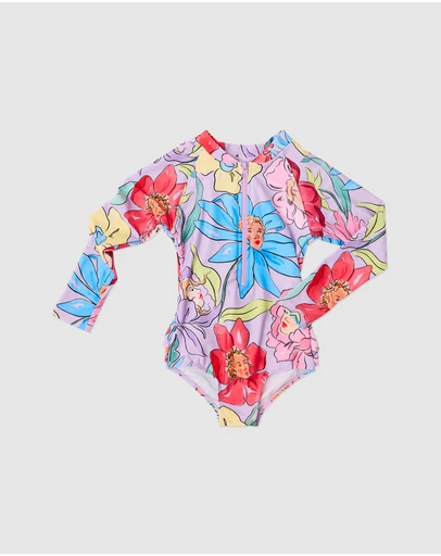 Kip&Co - Flower Girls Long Sleeve Bathers - Babies-Teens