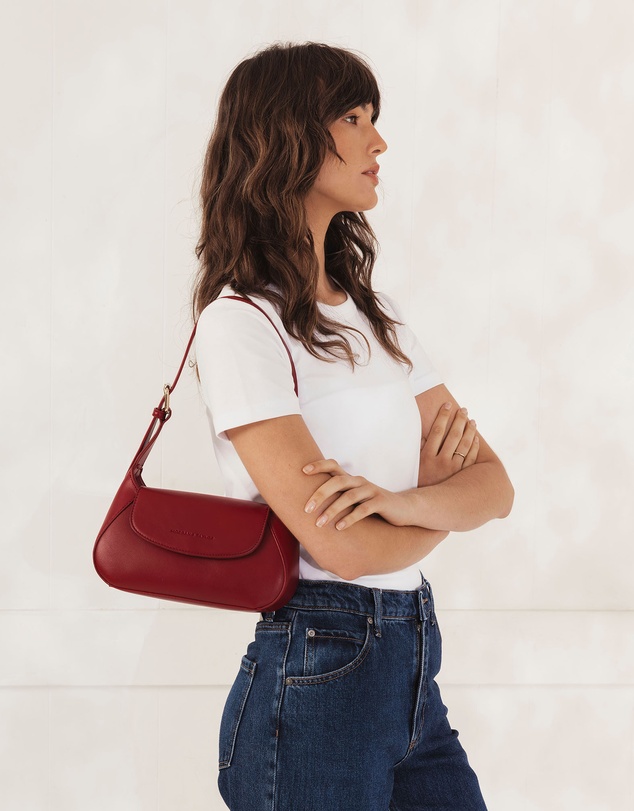 Morgan & Taylor - Kiara Shoulder Bag in Burgundy Red