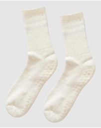 High Heel Jungle - Varsity Pilates Yoga Grip Socks - 3 Pack