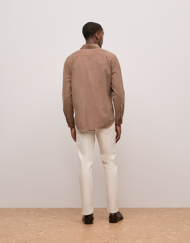 Trenery - Regular Fit Cord Check Shirt in Camel