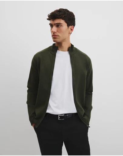 Country Road - Australian Cotton Silk Blend Zip Through Knit Jacket