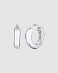Elli Jewelry - Earrings Creoles Hinge Basic Round in 925 sterling silver