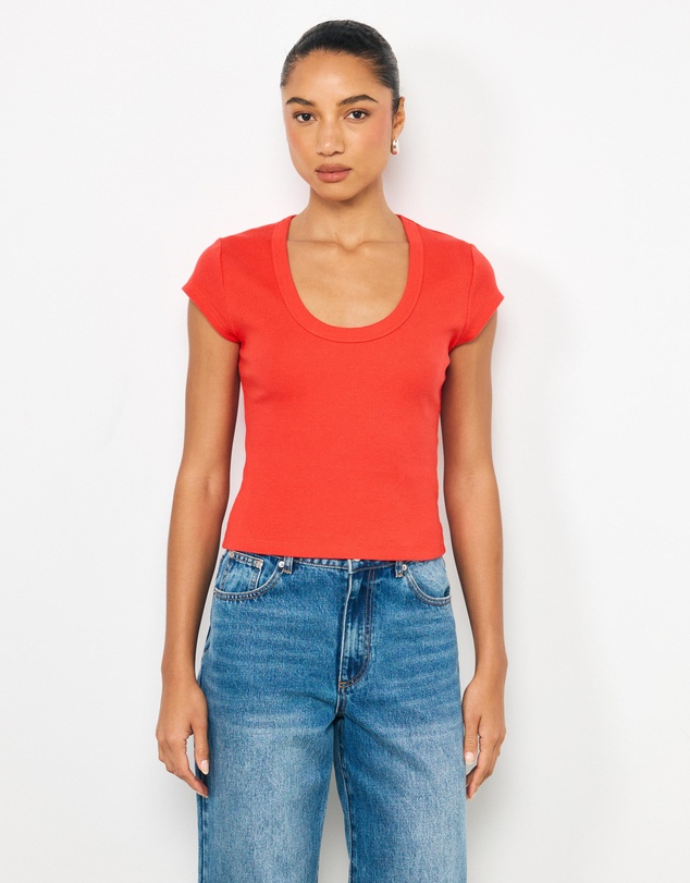 AERE - Deep Scoop Cotton T-Shirt