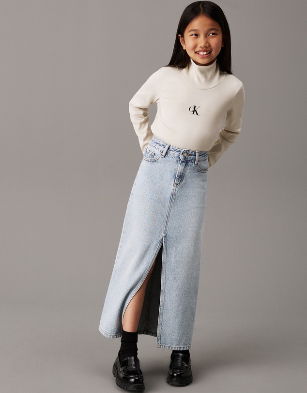 Calvin Klein Jeans - Girls Slim Ribbed Roll Neck Top