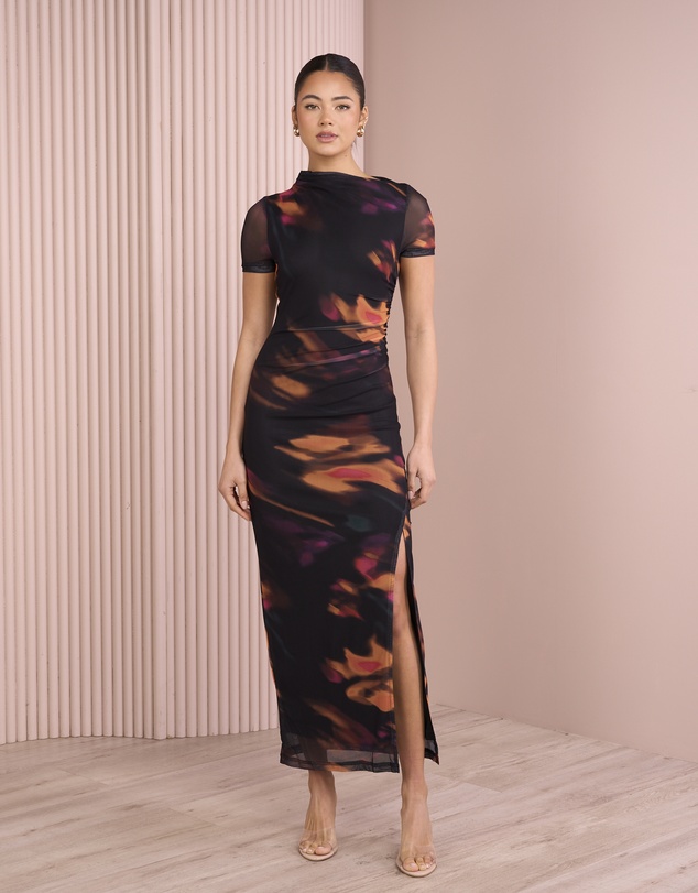 Azzurielle - Herta Ruched Maxi Dress