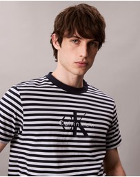 Calvin Klein Jeans - Monogram Logo Stripe Relaxed T-Shirt
