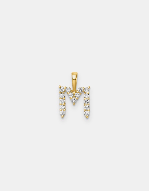 Zoe Olivia - 9K Gold Lab Grown Diamond Initial M Pendant