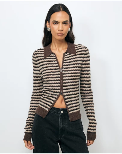 AERE - Baya Stripe Knit Top